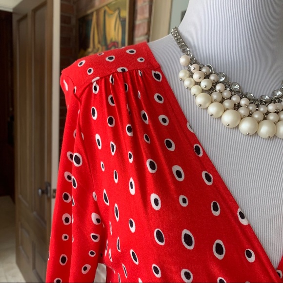 NWT Old Navy True Wrap Sexy Print Red Dress S - Picture 3 of 10